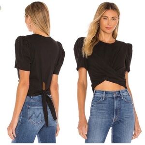 ALC Monica Black Ruched Crop